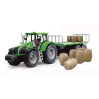 Alltoys Traktor s valníkom a sudami zelený