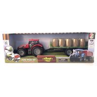 Alltoys Traktor s valníkom a sudami červený 2