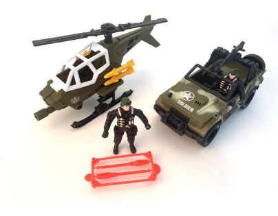 Alltoys Vojenská sada vozidlo a helikoptéra - Poškodený obal