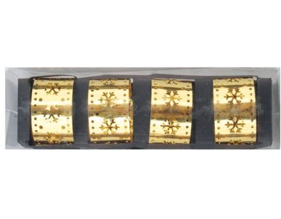 Anděl Přerov Krúžky na obrúsky so zlatými vločkami 4,5 cm, 4 ks