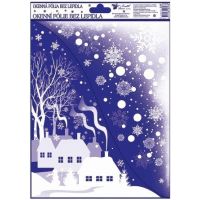 Anděl Přerov Okenné fólie s rohovými glitrami Zimná krajina 38 x 30 cm 5