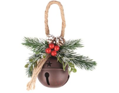 Anděl Přerov Rolnička kovová s dekorom na zavesenie 15 x 20 x 8 cm