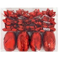 Anděl Přerov Súprava na balenie darčekov červená, rozeta 5 x 2 x 5 cm 12 ks, stuha 0,5 cm x 10 m 4 ks