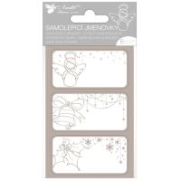 Anděl Přerov Samolepiace menovky na darčeky 8 x 16 cm so striebornou razbou, 6 ks