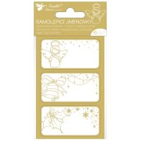 Anděl Přerov Samolepiace menovky na darčeky 8 x 16 cm so zlatou razbou, 6 ks