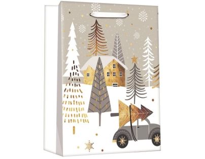 Anděl Přerov Taška darčeková vianočná s glitrom L+ 30 x 42 x 12 cm