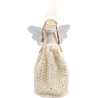 Anděl Anjelik v plyšových šatách na postavenie 34 cm