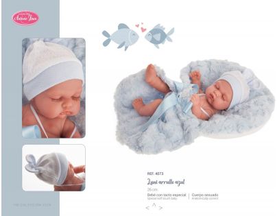 Antonio Juan 4073 Luni spiace realistická bábika bábätko s celovinylovým telom 26 cm