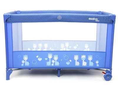 Asalvo Cestovná postieľka Basic giraffes blue