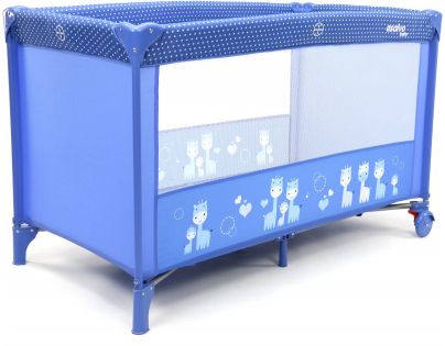 Asalvo Cestovná postieľka Basic giraffes blue