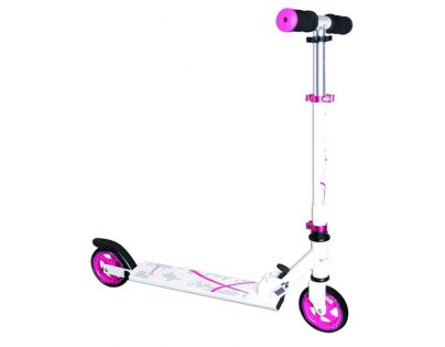 Authentic Koloběžka skládací ST bílá a růžová, průměr kol 125mm