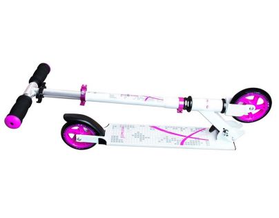 Authentic Koloběžka skládací ST bílá a růžová, průměr kol 125mm