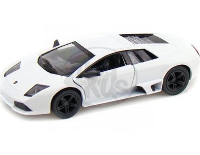 Kinsmart Auto Lamborghini Murciélago kov 12,5cm na zpětné natažení - Bílá