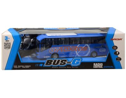 Autobus na diaľkové ovládanie 4 kanály, so svetlom - modrý