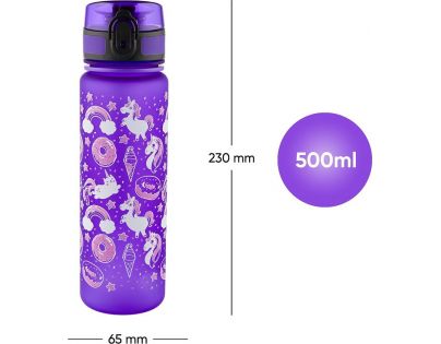Baagl Tritánová fľaša na pitie Jednorožec 500 ml
