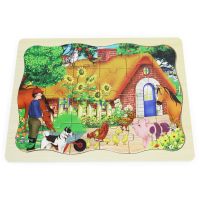 BABU - Drevené puzzle chalúpka - 24 dielikov 2