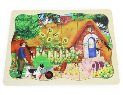 BABU - Drevené puzzle chalúpka - 24 dielikov