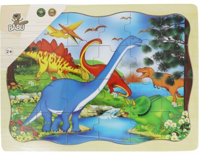 BABU - Drevené puzzle dinosaurus - 24 dielikov