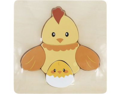 BABU - Ručne vyrábané puzzle - Sliepočka a Kuriatko