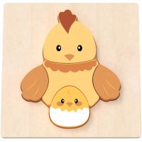 BABU - Ručne vyrábané puzzle - Sliepočka a Kuriatko