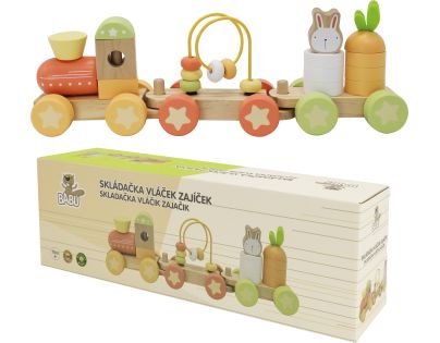 BABU - Skladací vláčik so zajíčkom - dvojvozňový