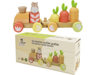 BABU - Skladací vláčik so zajíčkom - jednovagónový