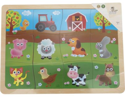 BABU Detské puzzle so zvieratkami z farmy