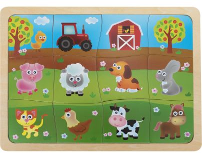 BABU Detské puzzle so zvieratkami z farmy