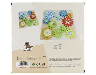 Babu Drevená hra so zúbkovanými kolieskami