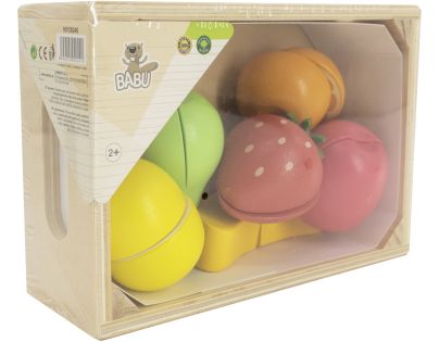 BABU Drevené krájacie ovocie v prepravke
