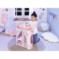 Baby Annabell 2v1 Šatní skříň a přebalovací stůl modré závěsy 3