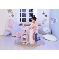 Baby Annabell 2v1 Šatní skříň a přebalovací stůl modré závěsy 4