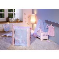 Baby Annabell 2v1 Šatní skříň a přebalovací stůl modré závěsy 5
