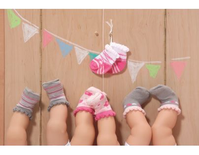 Baby Annabell Ponožky 2ks - Šedivé s proužky
