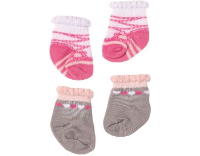 Baby Annabell Ponožky 2ks - Šedivé se srdíčky