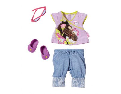 Baby Born Džínsové oblečenie - Fialové tričko