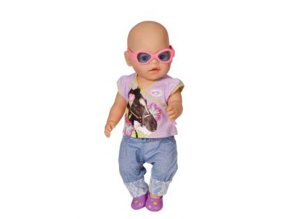 Baby Born Džínsové oblečenie - Fialové tričko