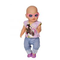 Baby Born Džínsové oblečenie - Fialové tričko 2