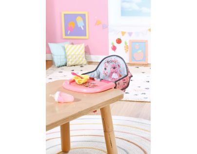 Baby Born Jedálenská stolička s upevnením na stôl ružovosivá