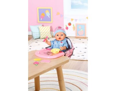 Baby Born Jedálenská stolička s upevnením na stôl ružovosivá