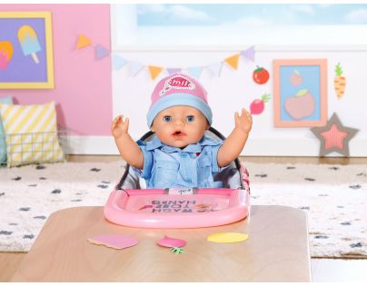 Baby Born Jedálenská stolička s upevnením na stôl ružovosivá