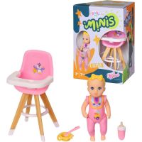 Baby Born Minis Sada s jedálenskou stoličkou a bábikou
