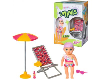 Baby Born Minis Sada s lehátkom, slnečníkom a bábikou