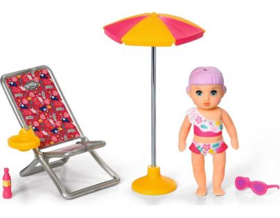 Baby Born Minis Sada s lehátkom, slnečníkom a bábikou
