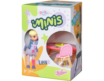 Baby Born Minis Sada s narodeninovým stolom, stoličkami a bábikou