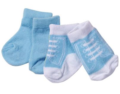 Baby Born Ponožky 2 páry - Modré, tkaničky