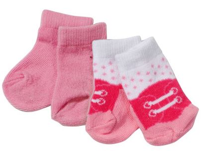Baby Born Ponožky 2 páry - Růžové, tkaničky