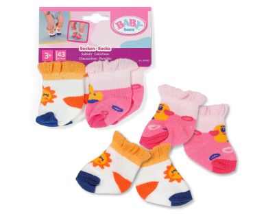 Baby Born Ponožky so vzormi (2 páry) 2 druhy 43 cm