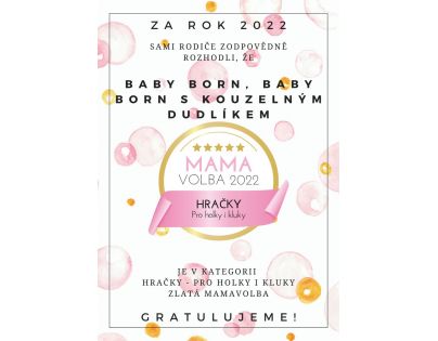 Baby Born s čarovným cumlíkom dievčatko 43 cm