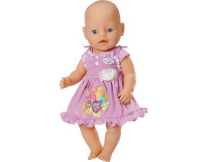 Baby Born Sametový overal a šatičky - Fialové šatičky
